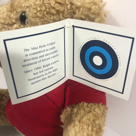 VINTAGE RALPH LAUREN  POLO JOINTED BEAR wearing polo red shirt 4 CANCER - Picture 6 of 12